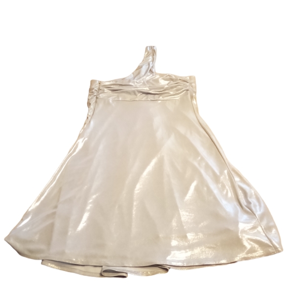 Jessica McClintock size 10 silver one shoulder rhinestone cocktail dress - Picture 2 of 6